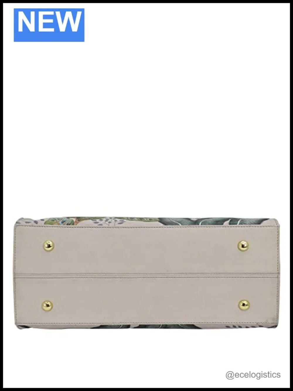 Hand-Painted Genuine Leather Satchel with Floral Pattern, Adjustable Strap